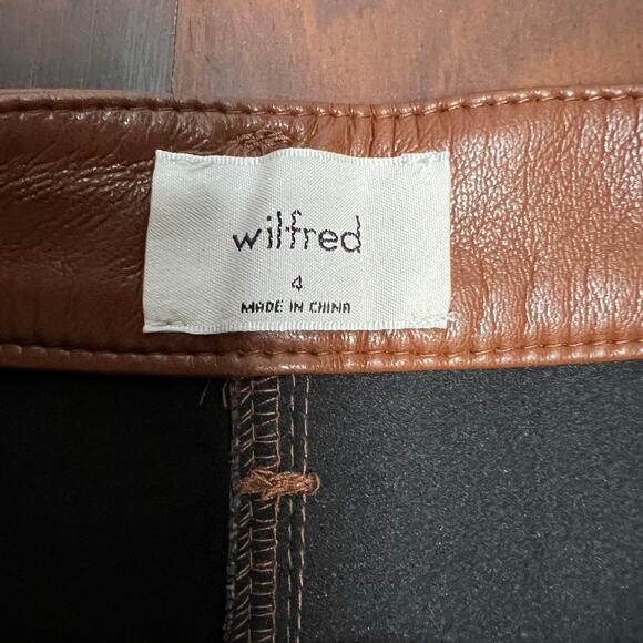 Aritzia Wilfred Melina 5" Short Women's High Waisted Cognac Sz 4 NWT - Picture 2 of 10